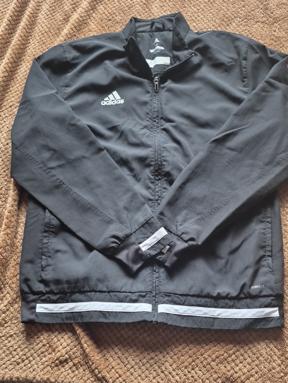 adidas Black Men’s Lightweight Performance Jacket with Reflective Trim